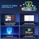 MUISOO Tablet 10 Inch Android 15, Tablets 16GB RAM 1TB Expandable, Android Tablet 1332 * 800 HD, 5G WiFi, BT5.4, 5MP Dual Camera, Tab PC 5000mAh Battery, GMS Widevine L1 (Black) - 3