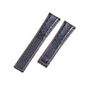 ROUHO 22mm Atmungsaktives Echtleder Uhrenarmband Schweißfestes Ersatz Uhr Band für Tag Heuer Carrera Heritage Chronograph 6-Blau - 1