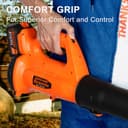 Soffiatore a Batteria, Bravolu 21V Soffiatore Foglie Elettrico, con Batteria da 2 X 4,0Ah e Caricabatteria, Velocità Aria Max Regolabile 240 km/h, 20000 RPM con 6Velocità Regolabili, Ugelli a 2Sezioni - 6