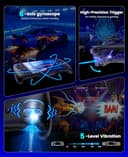 HASACOOL Switch 2 Controller, Wireless Pro Controller with Hall Effect Joystick,One Piece Joypad Replacement to Switch 2 Joy Con Controller, with 8 RGB Lighting/Turbo/Macro - 5