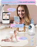 HelloBaby Baby Monitor,29-Hour Battery Life,Upgrade Baby Monitor with Camera and Night Vision,No Wifi,355°/120° Remote Pan Tilt Camera 2x Zoom, ECO Mode,2-way talk,Up to 1000ft,Temperature - 8