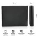 KRONIFY Leder Geldbörse Herren I Echtleder Portmonee I RFID Schutz I Querformat I Geldbörse mit Münzfach I 13 Kartenfächer I Geldbeutel Herren I Geschenk Box I Nappa Schwarz - 4