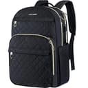 KROSER Laptop Rucksack Damen 15,6 Zoll Stilvoller Tagesrucksack, Wasserabweisender Nylon Schulrucksack Rucksack für Reisen/Business/Damen/Mädchen-Schwarz - 4