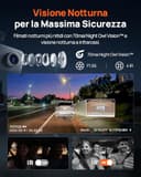 70mai Dash Cam Auto 4K 3 Canali T800E, Telecamera Tripla Anteriore e Posteriore 4K+1080P+1080P, HDR, Visione Notturna IR, Modalità Parcheggio, F1.55, GPS, Supercondensatore, 64 GB SD Inclusa - 4