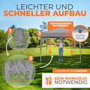Kronenburg Faltpavillon wasserdicht Dachmaß 3 x 3 m UV Schutz 50+ Pavillon in Grau mit 4 Seitenteilen - 4