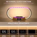 Lampada da comodino con ricarica wireless, lampada da tavolo touch a LED USB, lampada da camera da letto dimmerabile con 3 modalità di colori e orologio, lampada da scrivania in bambù per - 4