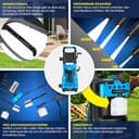 MASKO® Idropulitrice ad alta pressione 2200 Watt 165 bar 450 l/h, con bobina avvolgitubo da 10 m tubo 9.TLG. Accessori con bottiglia di sapone, pistola ad alta pressione per auto - 3