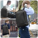 HEROIC KNIGHT Zaino per Computer Portatili da Uomo Zaini per PC portatili da 17,3 pollici, con porta USB antifurto Grande Capacità Resistente all'Acqua per lavoro Quotidiano Viaggio Università-Nero - 7