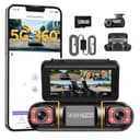 Volam 360° 4 Canales Dashcam Delantera y Trasera, 5GHz WiFi & App Dash CAM Coche, Camara Coche Grabadora con Tarjeta 128 GB, Visión Nocturna IR, 24H Modo Aparcamiento con Kit de Cableado Gratis - 1