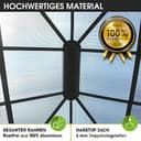BRAST® Alu Pavillon Summerdream | viele Modelle & Farben | Größen 3x3m 3x4m | Moskitonetz + LEDs | TÜV geprüft | wasserdicht | UV-Schutz | festes Dach | 3x4m Grau LEDs - 5