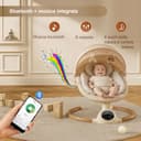 BEBE2LUXE ALPHA, Sdraietta dondolo automatico per neonato fino a 9 kg, Altalena Eletrica con Melodie, Telecomando, touch screen LED, Regolazione dello schienale, Timer, silenzioso - 2