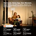 Osram SMART+ LED-Lampe, A53, 6W, 2400K, E27, Kolbenform, Filament, Gold, dimmbar, steuerbar per App oder Sprache, kompatibel mit Matter-Systemen - 6