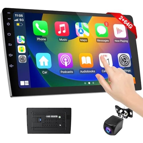 Haudio 9 Inch Wireless 2 din Car Stereo,with Wireless Carplay and Android Auto, IPS Touch Screen,with Backup Camera,Mirror Link,FM Audio Receivers,GPS Navigation, Bluetooth5.0/Voice Control