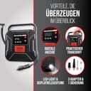 HEYNER® Kompressor mini I Tasche I 12V/120W Druckluft 10 bar/150PSI Digitales Manometer I LED Beleuchtung I elektrische Luftpumpe tragbarer Kompressor 10 bar Zigarettenanzünder Autoreifen - 4