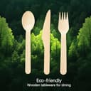 150 Pezzi Set Di Posate In Legno Usa E Getta, 50 Forchette, 50 Cucchiai, 50 Coltelli, Posate Usa E Getta In Legno, Compostabili, Posate Usa E Getta, Per Feste, Campeggio, Matrimoni, Compleanni - 3