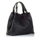 FIRENZE ARTEGIANI Borsa da donna in vera pelle incisa a serpente con tracolla e tracolla Borsa Tote Donna Made in Italy Vera Pelle Italiana 36x29x18 cm, Nero, 33x29x17 cm - 4