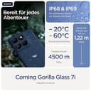 Motorola Edge 60 Smartphone (Robustes 6,67“-pOLED-Display mit Gorilla Glass 7i, 50-MP-Moto-AI-Kamera, 12/512 GB, 5100 mAh, widerstandsfähig, wassergeschützt) Pantone Gibraltar Sea inkl. Handyhalter - 5