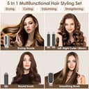 Journeyside Spazzola Ad Aria Calda 5 in 1,1000W Spazzola Asciugacapelli, Hair Air Styler Set con 3 Temperature, Spazzola Modellante Ad Aria Per Capelli Ricci, Volumizzante, Lisciante, Asciugare - 6