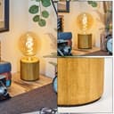 HOFSTEIN Argea Small Table Lamp, Wooden Table Lamp in Natural Colours, Modern Light in Scandinavian/Boho Design, Switch on Cable, Height 10 cm, E27, Living Room, Bedroom, Dining Room, Hallway, Office - 2