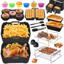 Ninja Heißluftfritteuse Zubehör - Airfryer Zubehör für Ninja Foodi Max Dual Zone AF400EU AF451EU 9,5L, Silikonform Heißluftfritteuse für Russell Hobbs 2 Kammern 9L - 1