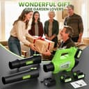 Soplador De Hojas Bateria, Velocidad Máxima del Viento 245 Km/h, Equipado con 2 Baterías De 4,0 Ah, Correa De Hombro De 1,6 m y Cargador Rápido, Utilizado para Limpiar Hojas De Jardín, Nieve, Polvo - 8