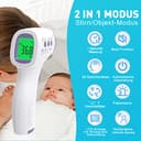 Fieberthermometer Kontaktlos Infrarot Stirnthermometer für Baby Erwachsene Kinder, Digital Thermometer Fieber mit Genaue Ablesungen, Fieberalarm, LCD Anzeige, 50 Speicherfunktion - 2
