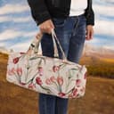 Borsa Fatta a Mano per Organizzatore, Grande Borsa Pull, Borsa tessuta in Tessuto per Supporto Fiori, Aghi Fiori da Giardino (jacquard rosa) - 3
