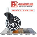 Engineered Now Poggiatesta per sedia classica Herman Miller Aeron (rotelle, set da 5, nero) - 4