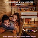 Lampada da comodino con ricarica wireless, lampada da tavolo touch a LED USB, lampada da camera da letto dimmerabile con 3 modalità di colori e orologio, lampada da scrivania in bambù per - 3