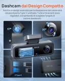 70mai Dash Cam Auto 4K 3 Canali T800E, Telecamera Tripla Anteriore e Posteriore 4K+1080P+1080P, HDR, Visione Notturna IR, Modalità Parcheggio, F1.55, GPS, Supercondensatore, 64 GB SD Inclusa - 7