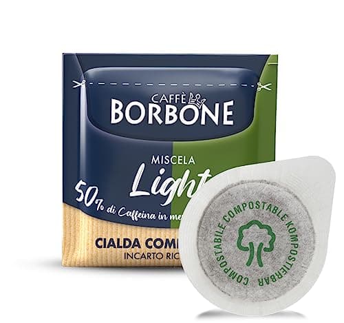 Caffè Borbone Cialda Compostabile Miscela Light, 50% di caffeina in meno della Miscela Blu - 100 Cialde - Sistema ESE
