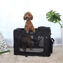 FEANDREA Trasportino per Cani, Gabbia Pieghevole per Animali Domestici, Taglia XL, Tessuto Oxford e Maglia, Traspirante, Portatile, Struttura in Metallo, con Manici e Tasche, 81 x 58 x 58 cm, Nero PDC80H - 2
