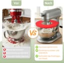 Silikon Spritzschutz Zubehör für Kitchenaid Stand Mixer 4.8L, Rührschüssel mit Spritzschutz Schüssel für Kitchen Aid Artisan 4.5-5 QT, Spritzschutz Kompatibel mit Kitchen Aid Mixer Tilt-Head (Rot) - 3