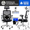 ELITESEATS Bürostuhl Ergonomisch [TESTSIEGER] Kratzerfreie Rollen Atmungsaktiv | Ergonomischer Schreibtischstuhl | Büro Stuhl 150 kg Belastbar | Computerstuhl | Drehstuhl | Home Office Chair Ergonomic - 2
