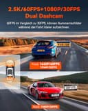 VANTRUE S1 Pro Dashcam Auto Vorne Hinten 2,5K+1080P, 60FPS Dash Cam mit 5GHz WiFi & GPS, Dual STARVIS 2 Auto Kamera mit Parküberwachung, Nachtsicht, G-Sensor, Loop-Aufnahme, APP Steuerung, Max 512GB - 2