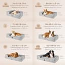 EHEYCIGA Cuccia Cane Interno Taglia Grande, Cuscino Cane Impermeabile Sfoderabile e Lavabile, Letto per Cani con tre Lati Rialzati Ortopedico, Cuccia Divano per Cani, Grigio, 112x81x16cm - 5