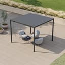 PRIMEYARD Pergola 3x3 m Pfosten und Lamellendach aus Stahl - anthrazitfarbene Terrassenüberdachung - 3