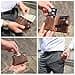 Solo Pelle Leather Q-Wallet with Integrated Card Holder for 15 Cards and Suitable for Banknotes - Credit Card Holder with RFID Leather, Vintage brown + change compartment - 6