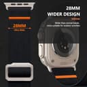 Epova Compatible with Apple Watch Ultra/Ultra 2/Ultra 3 Strap 49mm 45mm 44mm 42mm 46mm, 28mm Ultra Wide Adjustable Nylon Sport Replacement Straps for iWatch SE Series 11 10 9 8 7 6 5 4 3 2 1, Black - 2