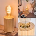 HOFSTEIN Tallsebo Table Lamp, Wooden Table Lamp in Natural Colours, Modern Light in Scandinavian/Boho Design, Switch on Cable, Height 12 cm, E27, Living Room, Bedroom, Dining Room, Hallway, Office - 1