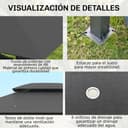 Outsunny Cenador para Jardín 3x4 m Pérgola de Jardín Gazebo con Doble Techo Paredes Laterales Resistente al Agua Carpa para Exterior Terraza Patio Gris - 4