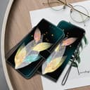 Case for Realme GT Neo6 Wallet Case with Leaves, colourful, fluorescent, transparent, multicoloured leaves, Skin Feel PU Leather Flip Folio Credit Card Holder Stand Phone Cover for Realme GT Neo6 - 3
