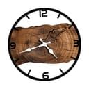predolo Wanduhr Holz Wanddeko Leise Wohnzimmeruhr Dekorative Uhr mit Rustikalem Holzmaterial Ruhigem Uhrwerk Und Künstlerischem Baumringmuster für Büro, Küche, Schlafzimmer, Wohnzimmer, Braun - 1