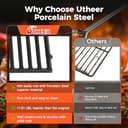 Utheer Porcelain-Enameled Cast Iron Cooking Grates for Weber Spirit 400 Series (2025 & Newer), 2PCS Replacement Grill Grate Set, Fits Weber Spirit E-425 S-425 E-435 EP-425 EP-435 - 5