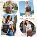 VASCHY Rucksack Damen Leder, Lederrucksack Elegant Mode Rucksackhandtaschen Mittelgroß Rucksäcke für Frauen mit Gitarrenriemen, Braun - 7