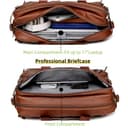 Mochila de piel sintética, maletín híbrido de 17 pulgadas, bolso para portátil, hombre bolso de hombro multiusos, bolsa de trabajo HB-22 - 3