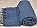 Coperta nepalese fatta a mano in lana di yak, scialli morbidi e oversize, coperta da meditazione in lana di yak, scialli in lana di yak, scialli blu e nero, blu-nero, 90 Inch X 47 Inch - 6