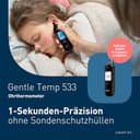 OMRON Gentle Temp 533 Digitales Infrarot-Ohrthermometer für Kinder und Erwachsene, schnelle 1-Sekunden-Messung und Sonde ohne Schutzhülle, Schwarz - 2