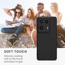 kwmobile Case for Motorola Edge 50 Ultra Case - Protective Slim TPU Phone Cover - Soft Matte Finish - Black Matte - 4