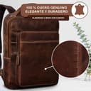 STILORD 'Nicky' Mochila para Ordenador portátil de 13 Pulgadas de Cuero Grandes Mujeres Hombres Vintage Equipaje de Mano Mochila de Viaje, Color:Salerno - marrón - 5